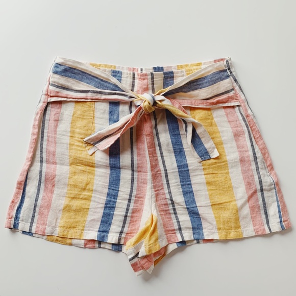 C&C California Pants - C&C California Linen Stripe High Rise Short 6